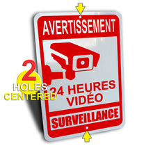 Load image into Gallery viewer, French Video Surveillance Sign, Aluminum