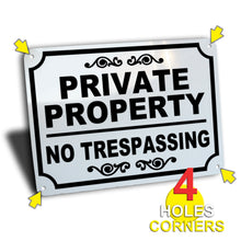Load image into Gallery viewer, Private Property No Trespassing Sign, Aluminum