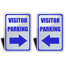 Load image into Gallery viewer, (2 Pack) Inside Arrows Visitor Parking Sign, Color Options, Aluminum.