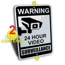 Load image into Gallery viewer, Warning 24 Hour Video Surveillance Sign