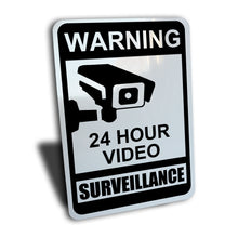 Load image into Gallery viewer, Warning 24 Hour Video Surveillance Sign
