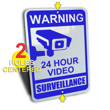 Load image into Gallery viewer, Warning 24 Hour Video Surveillance Sign