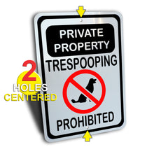 Load image into Gallery viewer, No Trespooping Private Property Sign, Aluminum.
