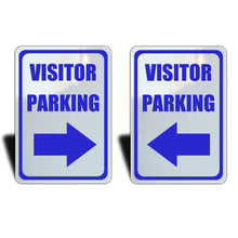 Load image into Gallery viewer, (2 Pack) Inside Arrows Visitor Parking Sign, Color Options, Aluminum.
