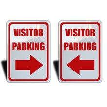 Load image into Gallery viewer, (2 Pack) Inside Arrows Visitor Parking Sign, Color Options, Aluminum.
