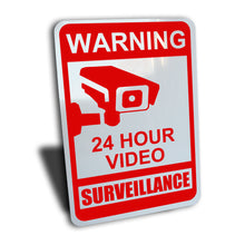 Load image into Gallery viewer, Warning 24 Hour Video Surveillance Sign
